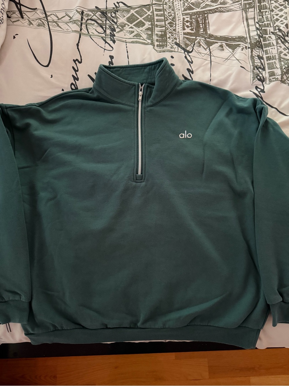 ALO Yoga Men's Dark Teal Half-Zip Pullover